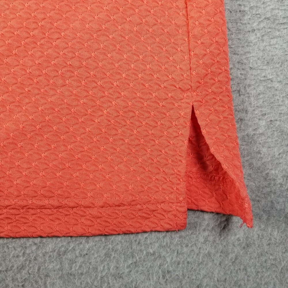 BonWorth Top Womens XL Extra Large Orange See Through Short Sleeve Stretch Knit - Picture 4 of 12
